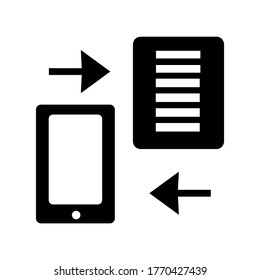 Icono de archivo de transferencia o logotipo símbolo de signo aislado ilustración vectorial - iconos vectoriales de estilo negro de alta calidad
