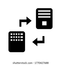 Transfer file icon or logo isolated sign symbol vector illustration - high quality black style vector icons
