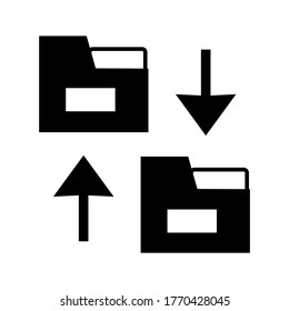 Icono de archivo de transferencia o logotipo símbolo de signo aislado ilustración vectorial - iconos vectoriales de estilo negro de alta calidad
