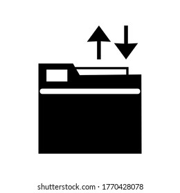 Dateisymbol oder Logo einzeln auf Zeichensymbolen übertragen - Vektorgrafik in hoher Qualität, Vektorsymbol in schwarzem Stil
