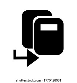 Dateisymbol oder Logo einzeln auf Zeichensymbolen übertragen - Vektorgrafik in hoher Qualität, Vektorsymbol in schwarzem Stil
