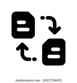 transfer file icon. vector glyph icon for your website, mobile, presentation, and logo design.
