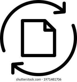 transfer file vector thin line icon