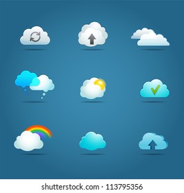 transfer files, cloud computing app vector icons,