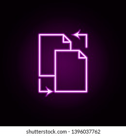transfer files neon icon. Elements of Minimal universal theme set. Simple icon for websites, web design, mobile app, info graphics