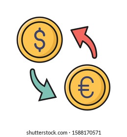 transfer flat color line icon 