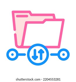 transfer folder color icon vector. transfer folder sign. isolated symbol illustration