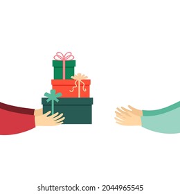 transfer gifts from hand to hand