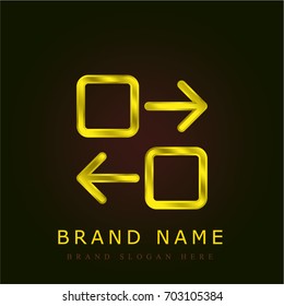Transfer golden metallic logo
