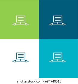 Transfer green and blue material color minimal icon or logo design
