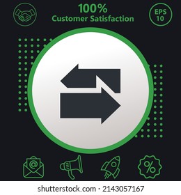 Transfer icon. Background consisting of green and black colors. modern design