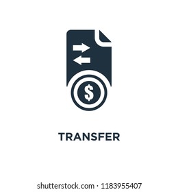 Transfer icon. Black filled vector illustration. Transfer symbol on white background. Can be used in web and mobile.