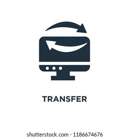 Transfer icon. Black filled vector illustration. Transfer symbol on white background. Can be used in web and mobile.