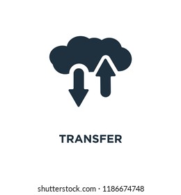 Transfer icon. Black filled vector illustration. Transfer symbol on white background. Can be used in web and mobile.