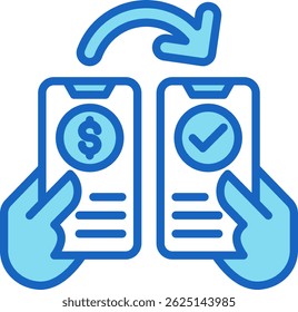 Icono de transferencia Ilustración vectorial azul