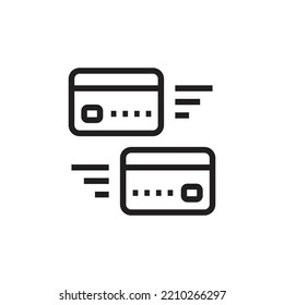 Transfersymbol, Transfer per Debitkarte, Debitkartensymbol für App, Web etc.