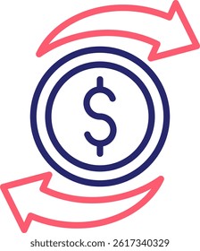 Transfer Icon Color Vector Illustration