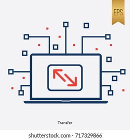 Transfer Icon and Computer Sign Graphic Vector Symbol