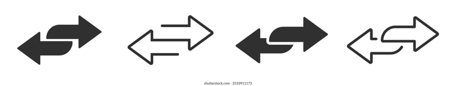 Transfer icon. Exchange arrow icon. Double arrow vector illustrations