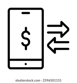 Transfer icon illustration in line style. Perfect for website mobile app presentation. Suitable for any user interface and user experience