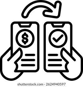 Vektorgrafik der Transfersymbolzeile