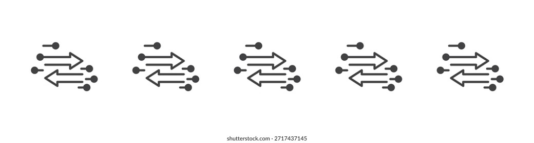 Transfer icon in linear strokes concept