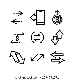 icono de transferencia o logotipo símbolo de señas aislado ilustración vectorial - Colección de iconos vectoriales de estilo negro de alta calidad
