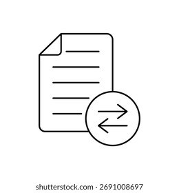 Eps de dibujo de línea de trazo editable de contorno de icono de transferencia