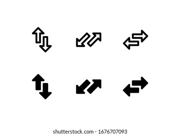 Transfer icon. With outline and glyph style