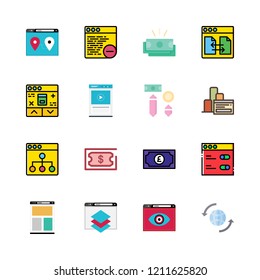 transfer icon set. vector set about money, browser and worldwide icons set.
