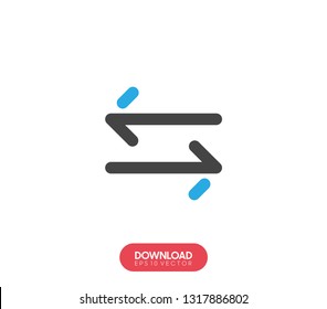 Transfer icon. Simple with shadow on white background. - Vector