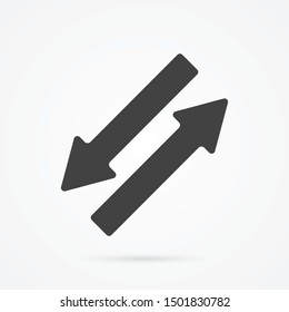 Transfer icon. Simple with shadow on background.