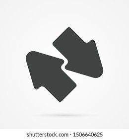 Transfer icon. Simple with shadow on background.