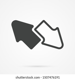 Transfer icon. Simple with shadow on background.