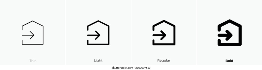 transfer in icon. Thin, Light Regular And Bold style design isolated on white background