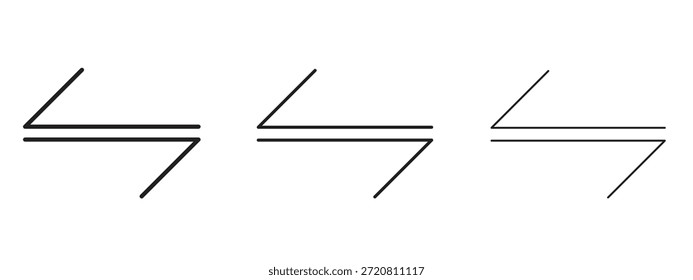 Símbolo de línea delgada del icono de la transferencia en el fondo blanco, Ilustración vectorial editable del movimiento