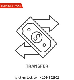 Transfer Icon. Thin Line Vector Illustration. Adjust stroke weight - Expand to any Size - Easy Change Colour - Editable Stroke - Pixel Perfect