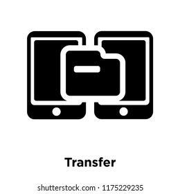 Transfer icon vector isolated on white background, logo concept of Transfer sign on transparent background, filled black symbol