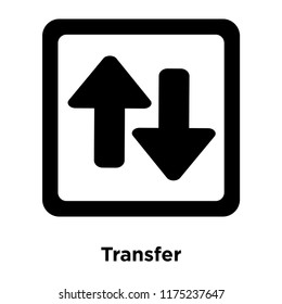 Transfer icon vector isolated on white background, logo concept of Transfer sign on transparent background, filled black symbol
