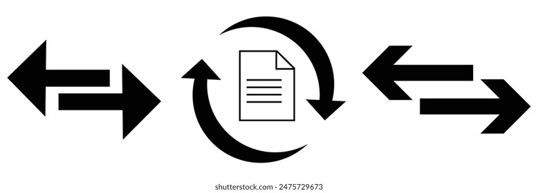Transfer icon vector isolated on white background, logo concept of Transfer sign on transparent background, black filled symbol.	