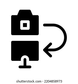 Ilustración de diseño del símbolo del vector de transferencia