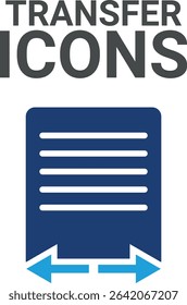 Transfer icons, It contain upload, document, link, download file, folder, data, and PDF icons. Solid icon collection. Vector illustration.