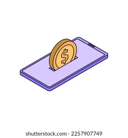 Transfer illustration. Concept of mobile payments. Mobile banking application for electronic payment. Modern isometric vector illustration for website. Vector illustration concept