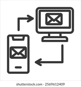 Transfer Information Outline Icon Vector Illustration