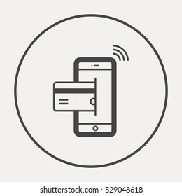 transfer isolated minimal icon. NFC payment graph line vector icon for websites and mobile minimalistic flat design. 