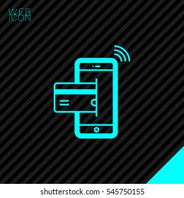 transfer isolated minimal icon. NFC payment graph line vector icon for websites and mobile minimalistic flat design. 