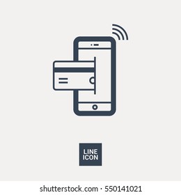 transfer isolated minimal icon. NFC payment graph line vector icon for websites and mobile minimalistic flat design. 
