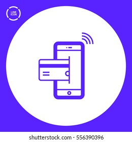 transfer isolated minimal icon. NFC payment graph line vector icon for websites and mobile minimalistic flat design. 