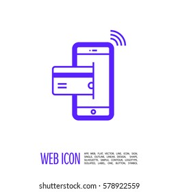 transfer isolated minimal icon. NFC payment graph line vector icon for websites and mobile minimalistic flat design. 