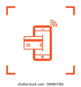 transfer isolated minimal icon. NFC payment graph line vector icon for websites and mobile minimalistic flat design. 